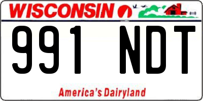 WI license plate 991NDT