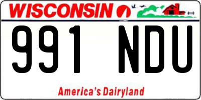 WI license plate 991NDU