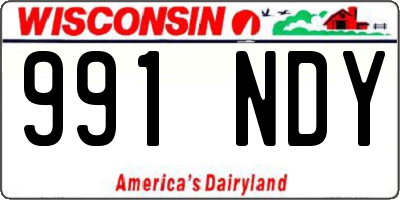 WI license plate 991NDY