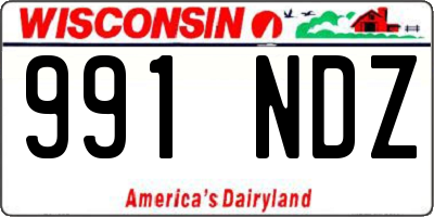 WI license plate 991NDZ