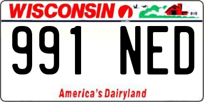 WI license plate 991NED