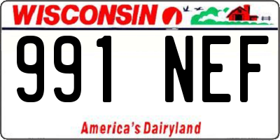 WI license plate 991NEF