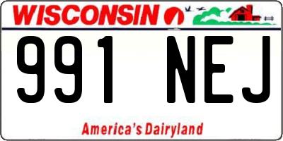 WI license plate 991NEJ