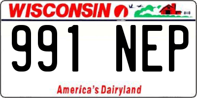 WI license plate 991NEP