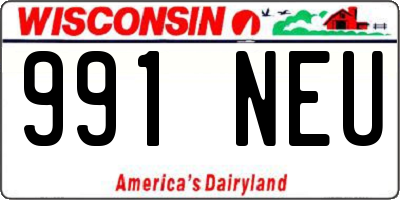WI license plate 991NEU