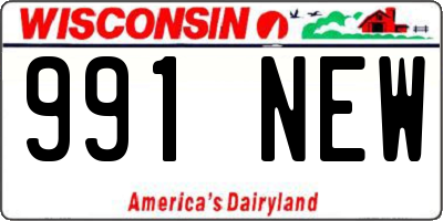 WI license plate 991NEW