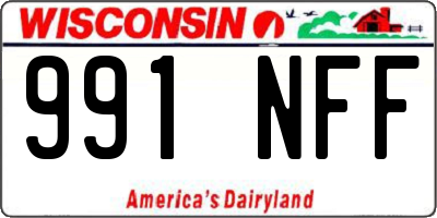 WI license plate 991NFF