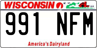 WI license plate 991NFM