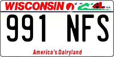 WI license plate 991NFS