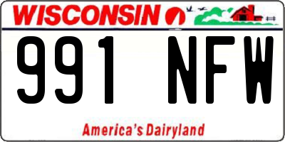 WI license plate 991NFW