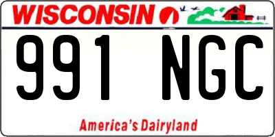 WI license plate 991NGC