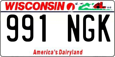 WI license plate 991NGK