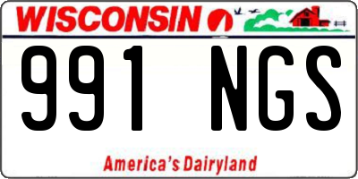 WI license plate 991NGS