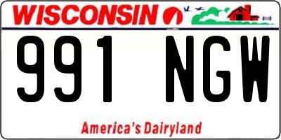 WI license plate 991NGW
