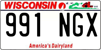 WI license plate 991NGX