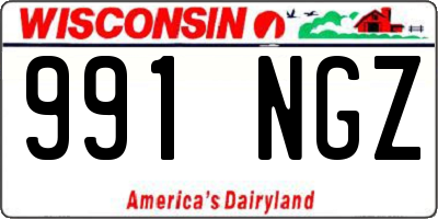 WI license plate 991NGZ