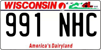 WI license plate 991NHC