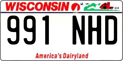 WI license plate 991NHD