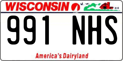 WI license plate 991NHS