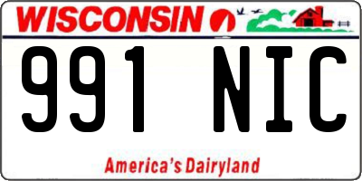 WI license plate 991NIC
