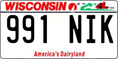 WI license plate 991NIK