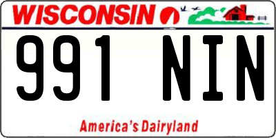 WI license plate 991NIN