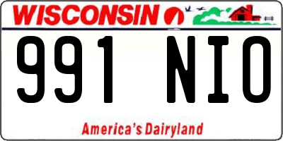 WI license plate 991NIO