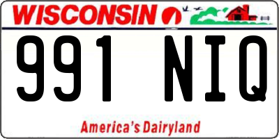 WI license plate 991NIQ