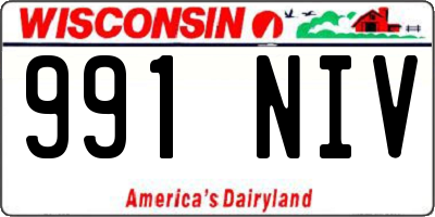 WI license plate 991NIV