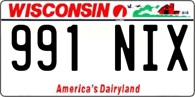 WI license plate 991NIX