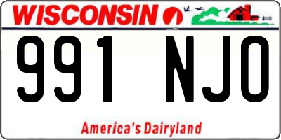 WI license plate 991NJO