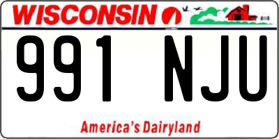 WI license plate 991NJU
