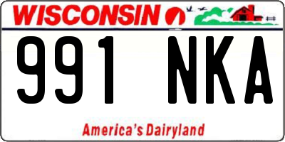 WI license plate 991NKA