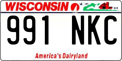 WI license plate 991NKC