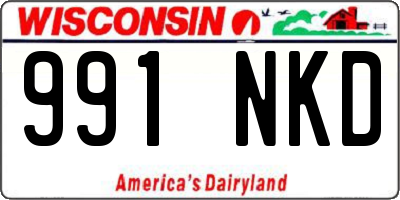 WI license plate 991NKD