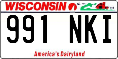 WI license plate 991NKI
