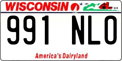 WI license plate 991NLO