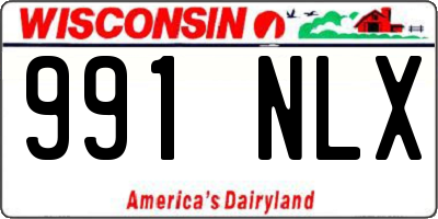 WI license plate 991NLX