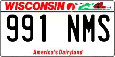 WI license plate 991NMS