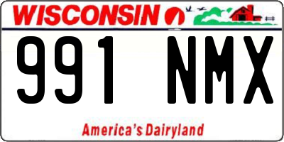 WI license plate 991NMX