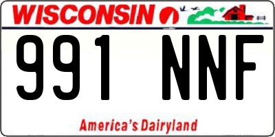 WI license plate 991NNF