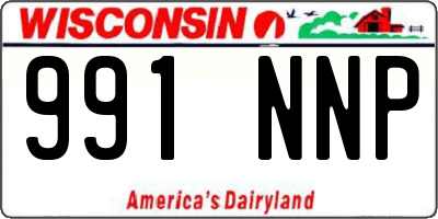 WI license plate 991NNP