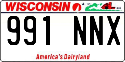 WI license plate 991NNX