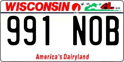 WI license plate 991NOB