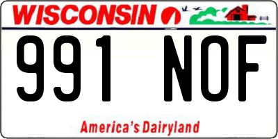 WI license plate 991NOF