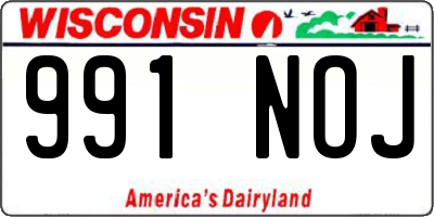 WI license plate 991NOJ