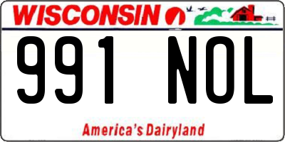WI license plate 991NOL