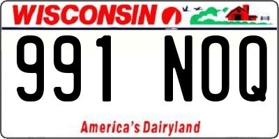 WI license plate 991NOQ