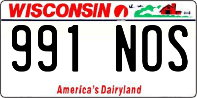 WI license plate 991NOS