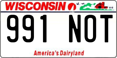 WI license plate 991NOT